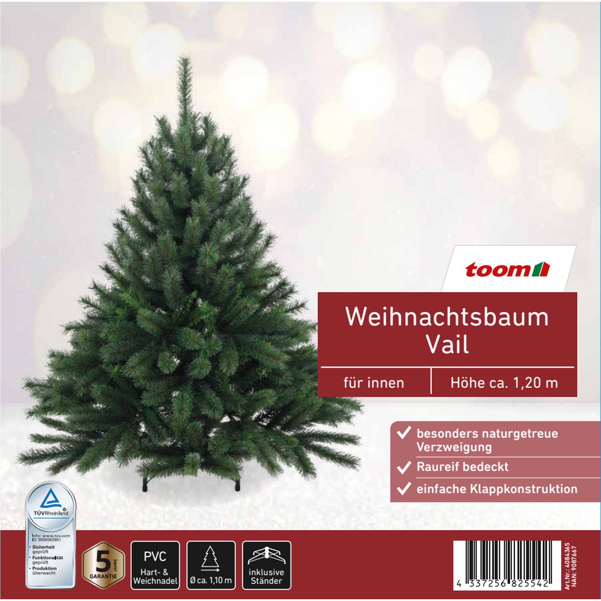 Künstlicher Weihnachtsbaum 'Vail' grün Ø 110 x 120 cm + product picture