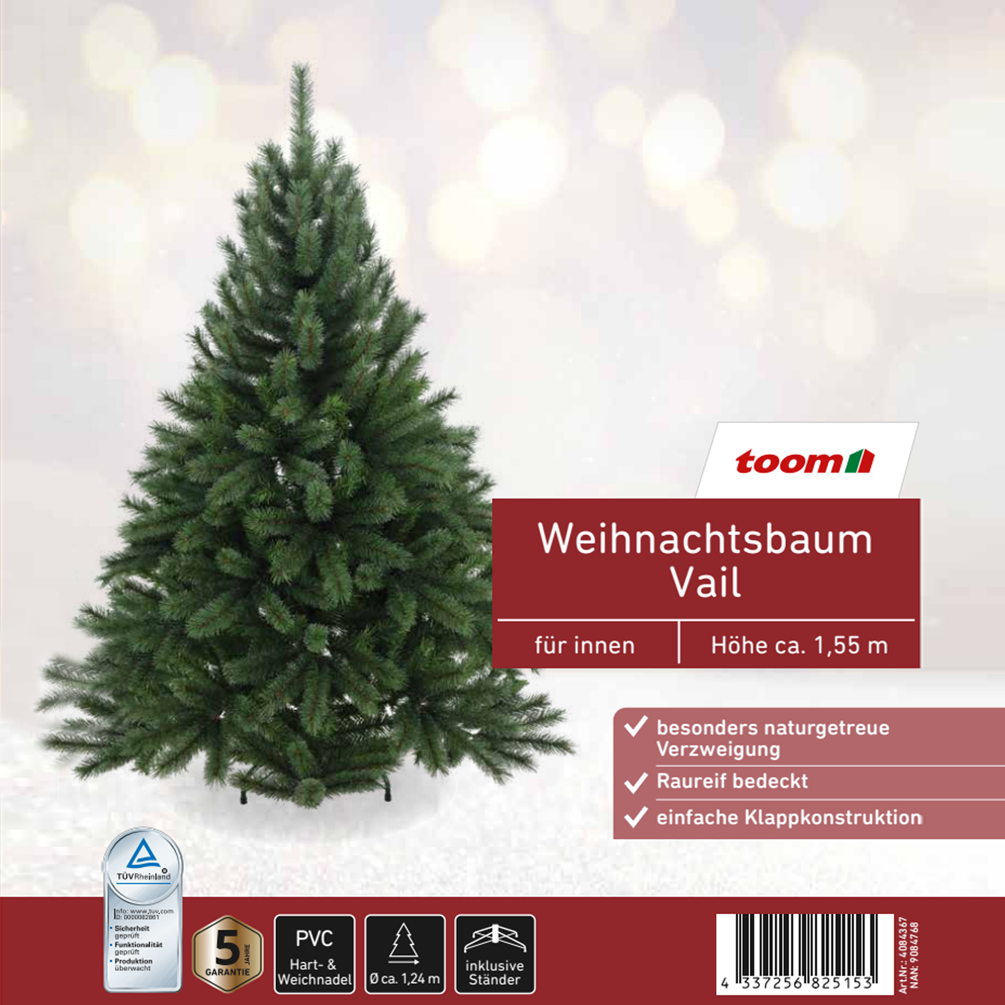 Künstlicher Weihnachtsbaum 'Vail' grün Ø 124 x 155 cm + product picture