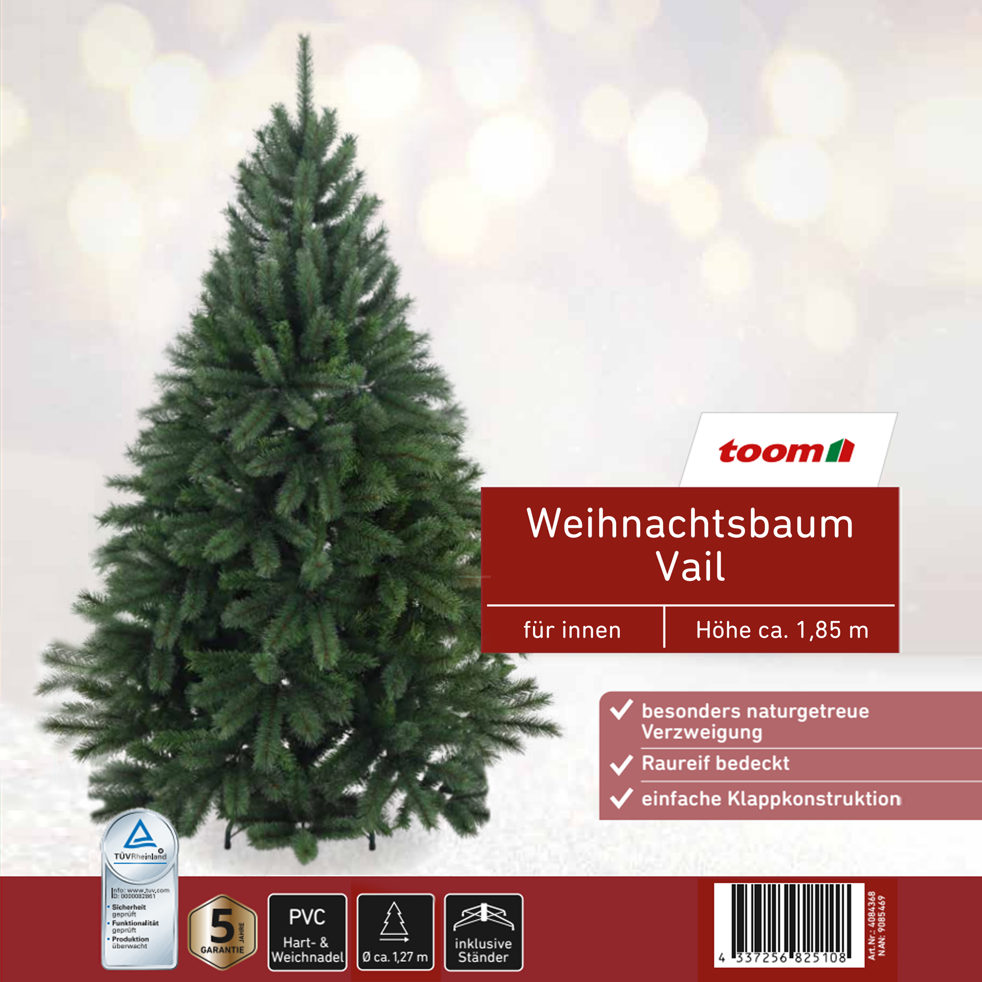 Künstlicher Weihnachtsbaum 'Vail' grün Ø 127 x 185 cm + product picture