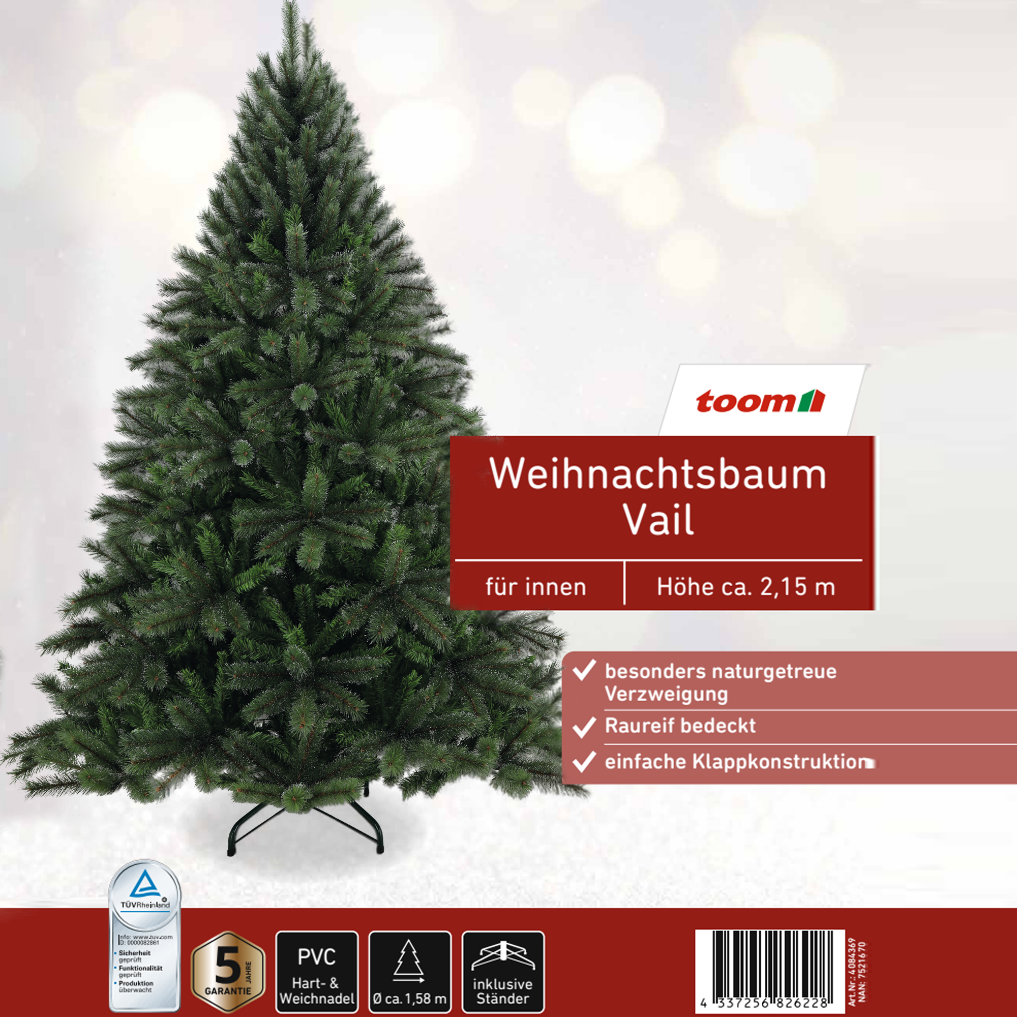 Künstlicher Weihnachtsbaum 'Vail' grün Ø 158 x 215 cm + product picture