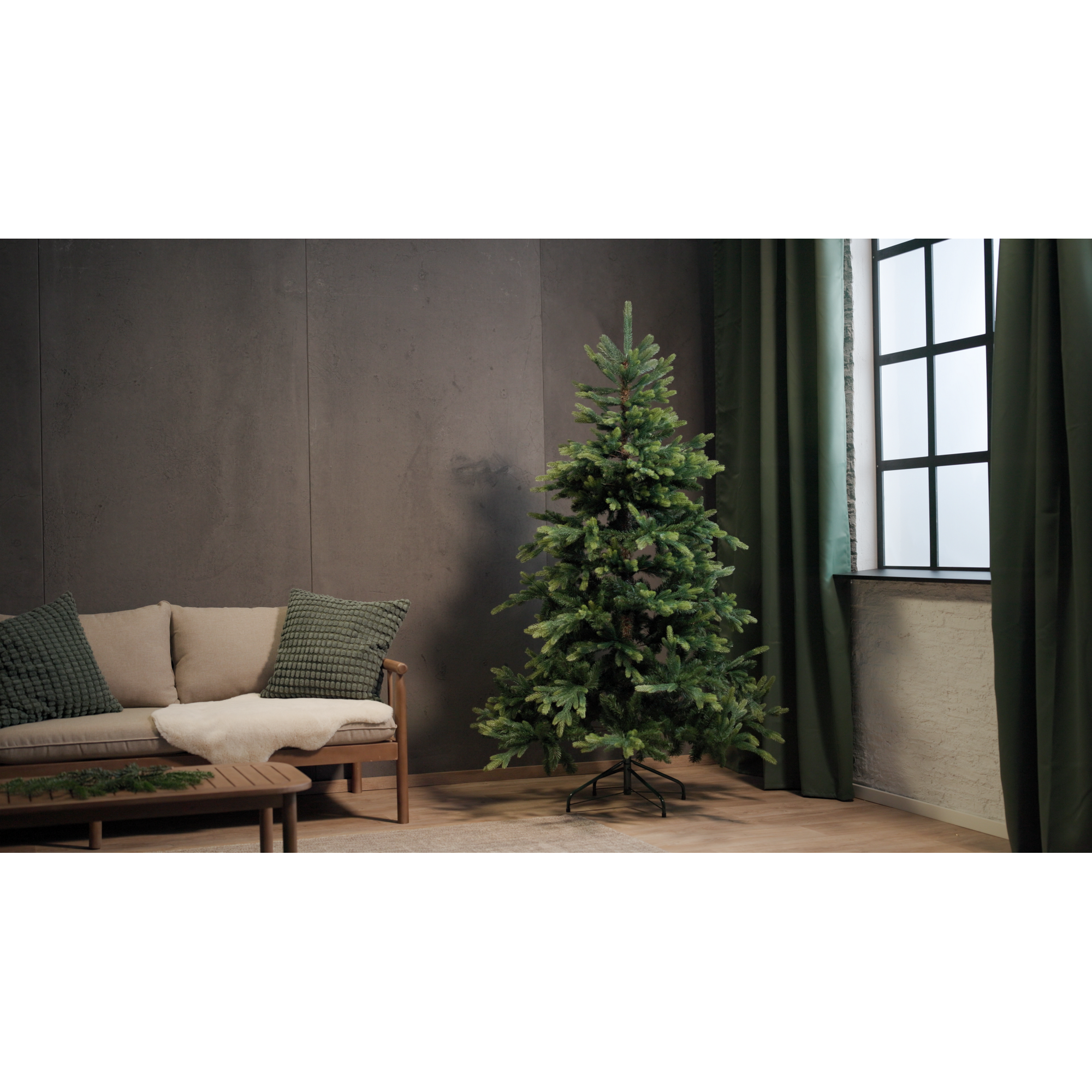 Künstlicher Weihnachtsbaum 'Fernie' dunkelgrün 155 cm