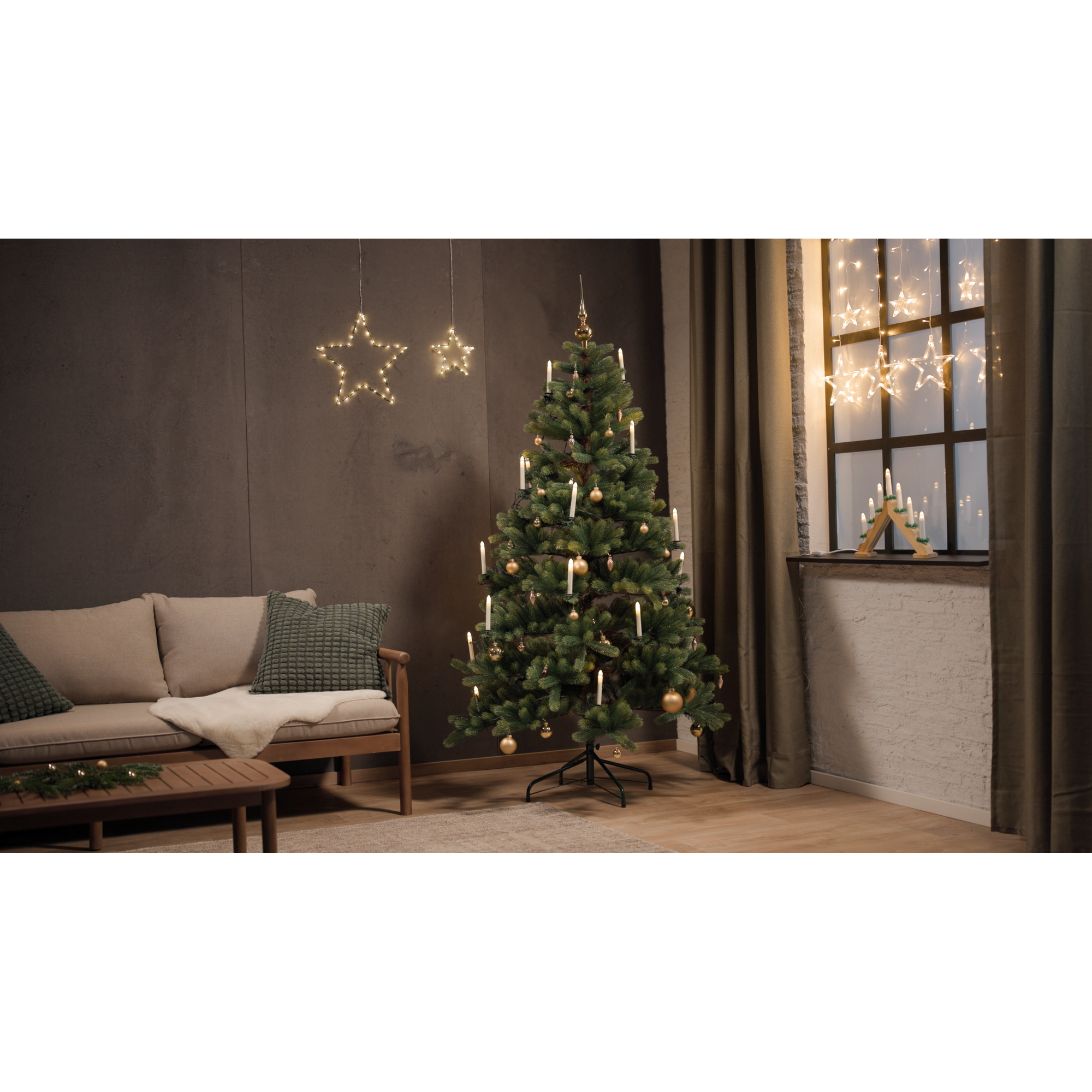 Christbaumschmuck braun/goldfarben Ø 4,5 cm 12 Stück