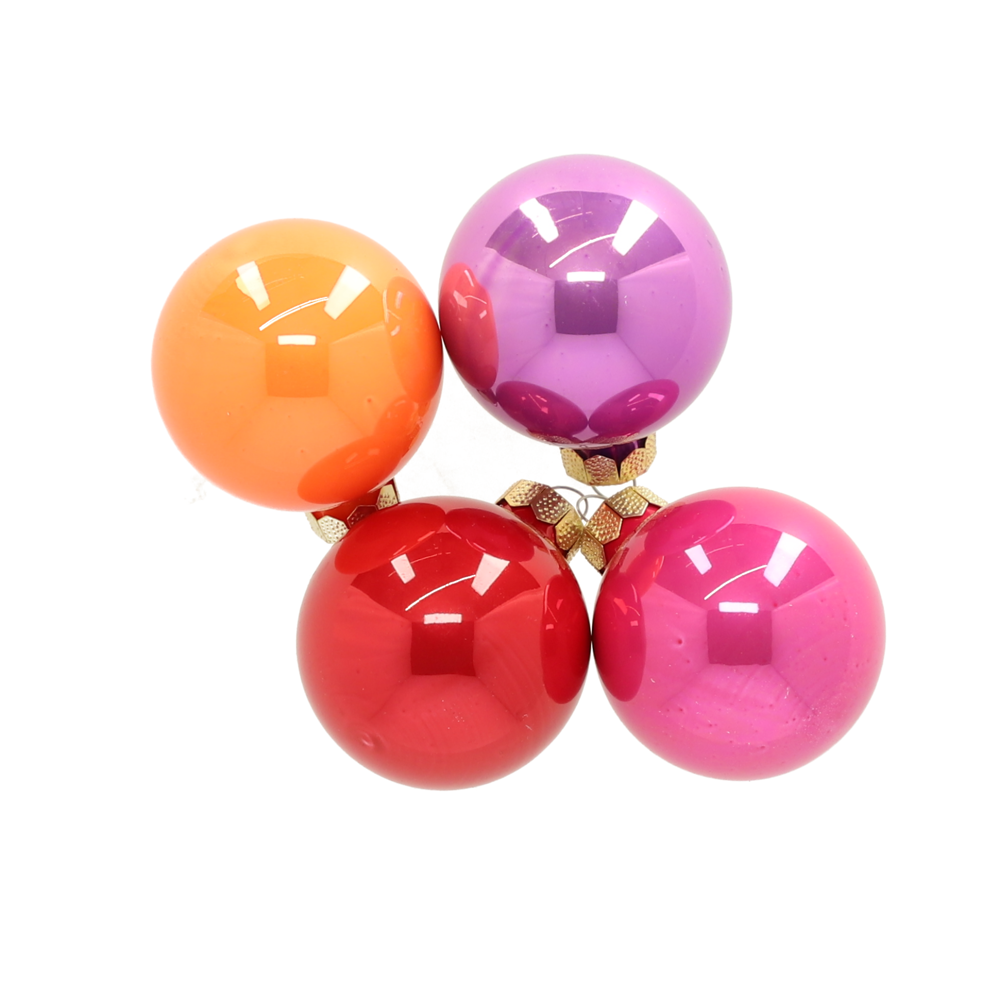 Christbaumschmuck orange/pink/lila/rot Ø 4,5 cm 24 Stück