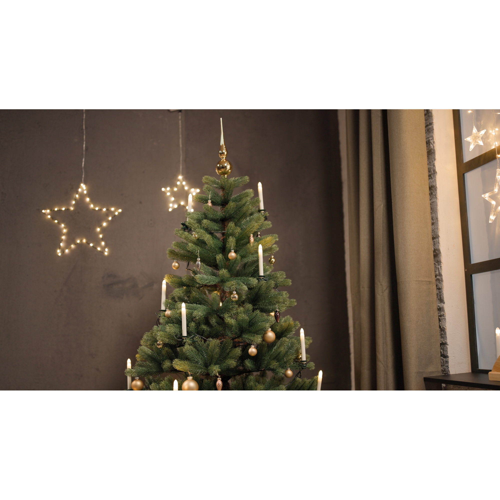 Christbaumschmuck goldfarben Ø 7,5 cm 12 Stück