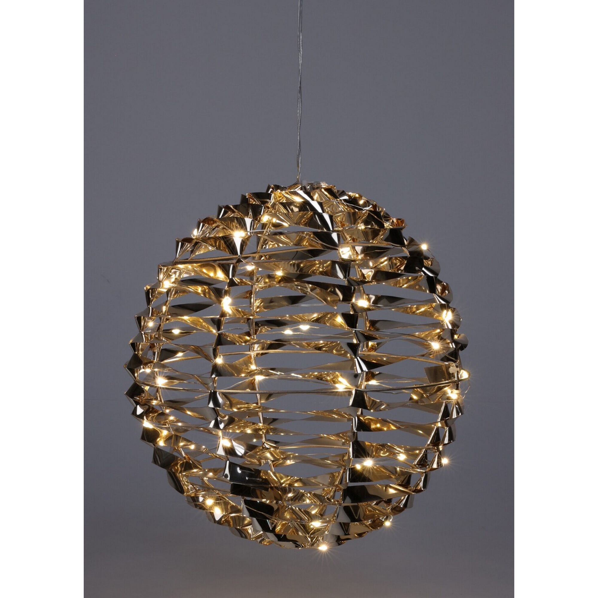 Goldene Deko-Kugel mit LEDs