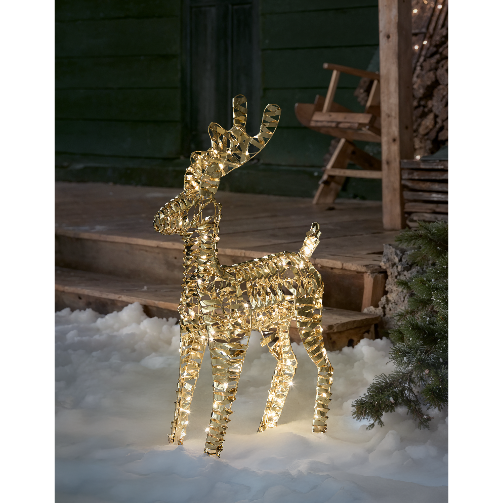 LED-Metallrentier warmweiß 14 x 60 x 36 cm