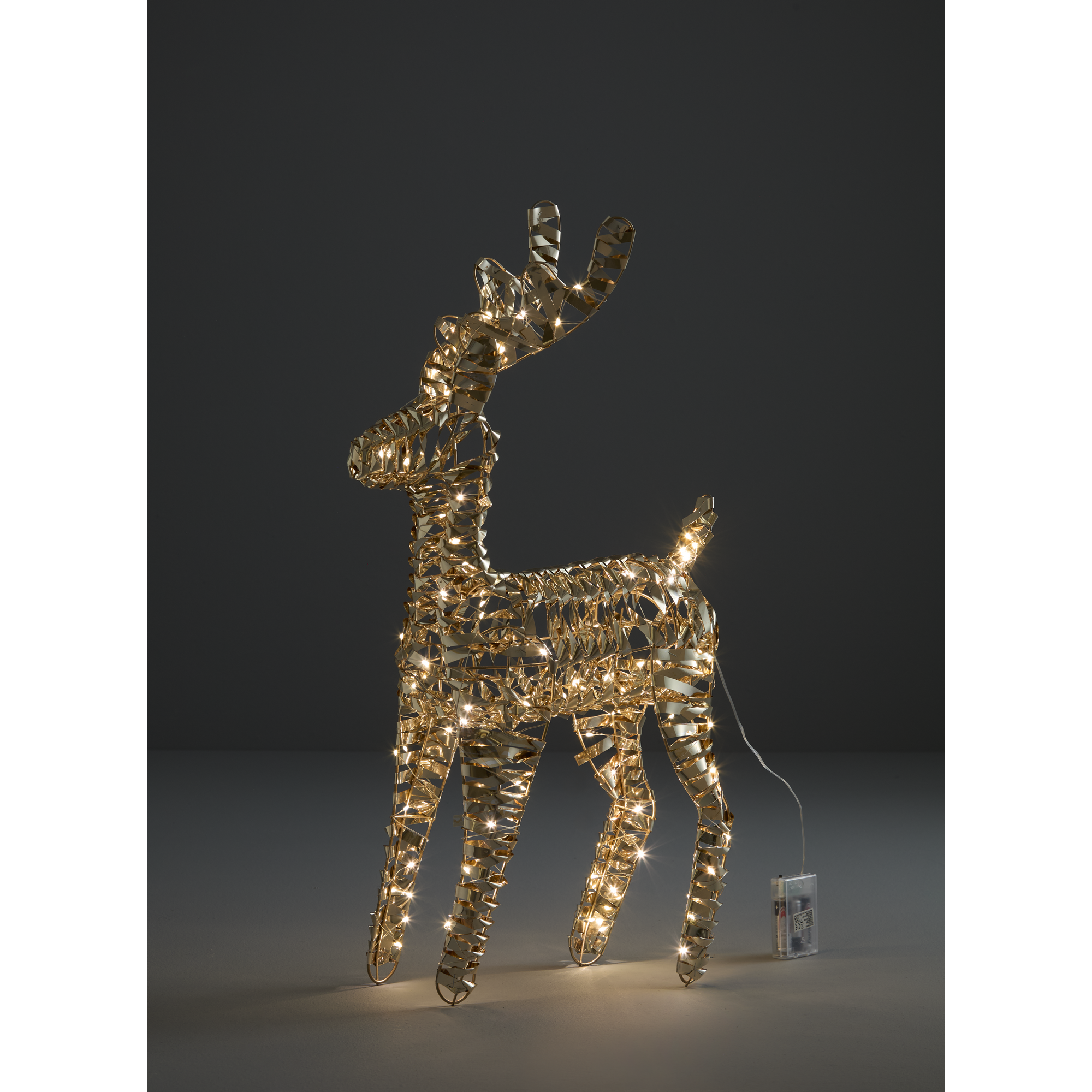 LED-Metallrentier warmweiß 14 x 60 x 36 cm