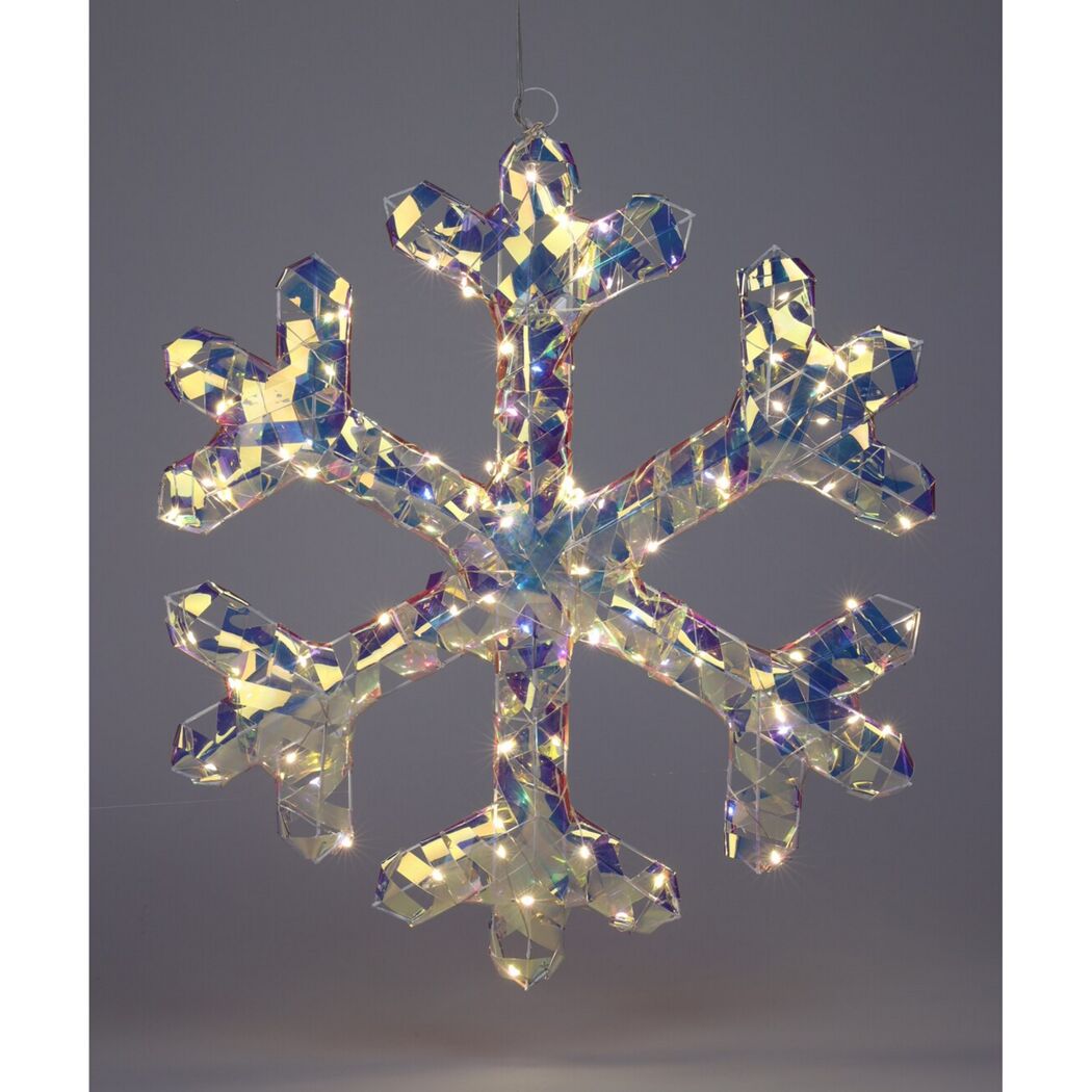Hängende Schneeflocke aus Glas mit LED Beleuchtung