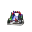 LED-Szenerie 'Santa und Kinder' 11 LEDs bunt 19 x 14,5 x 13 cm