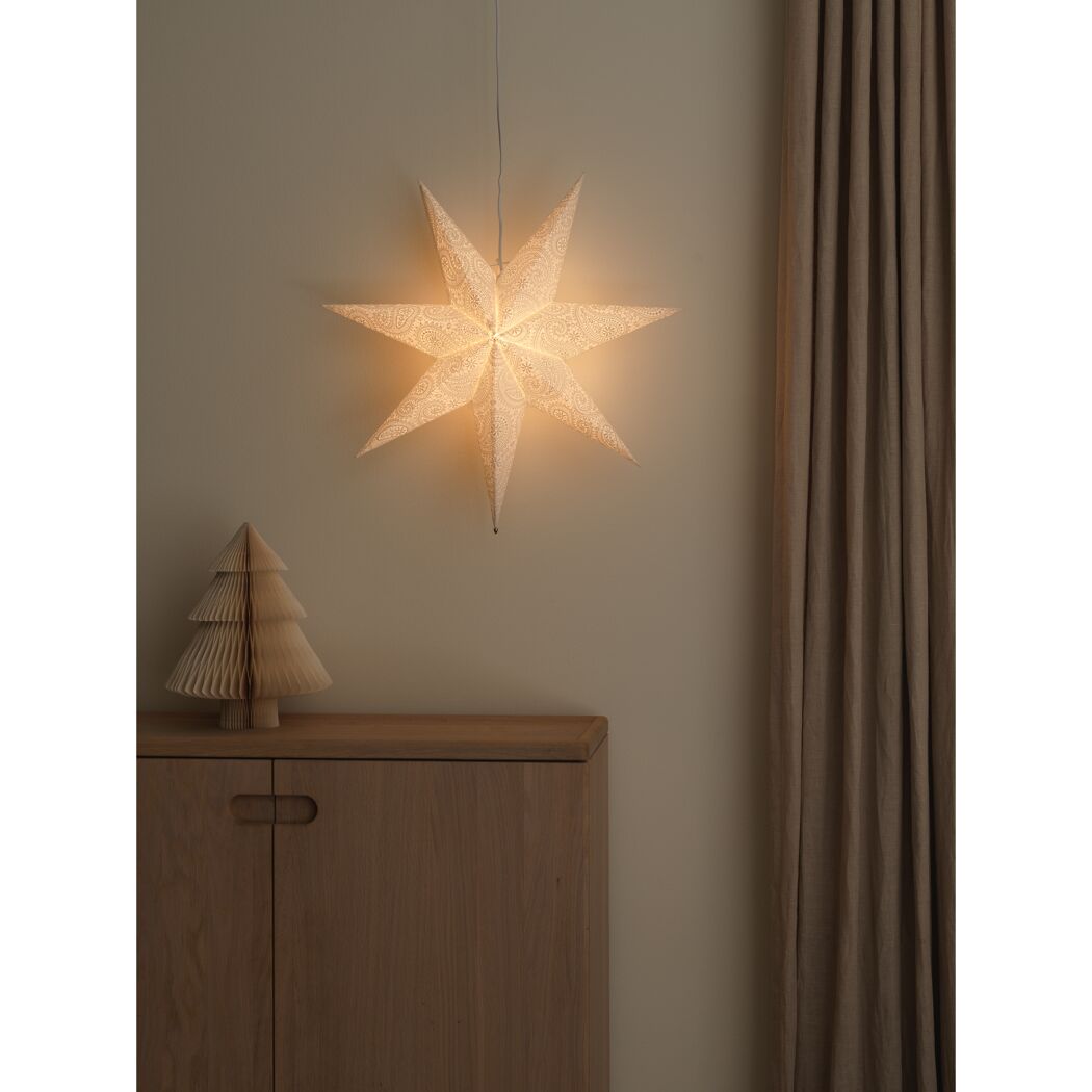 Heller Papierstern mit Muster