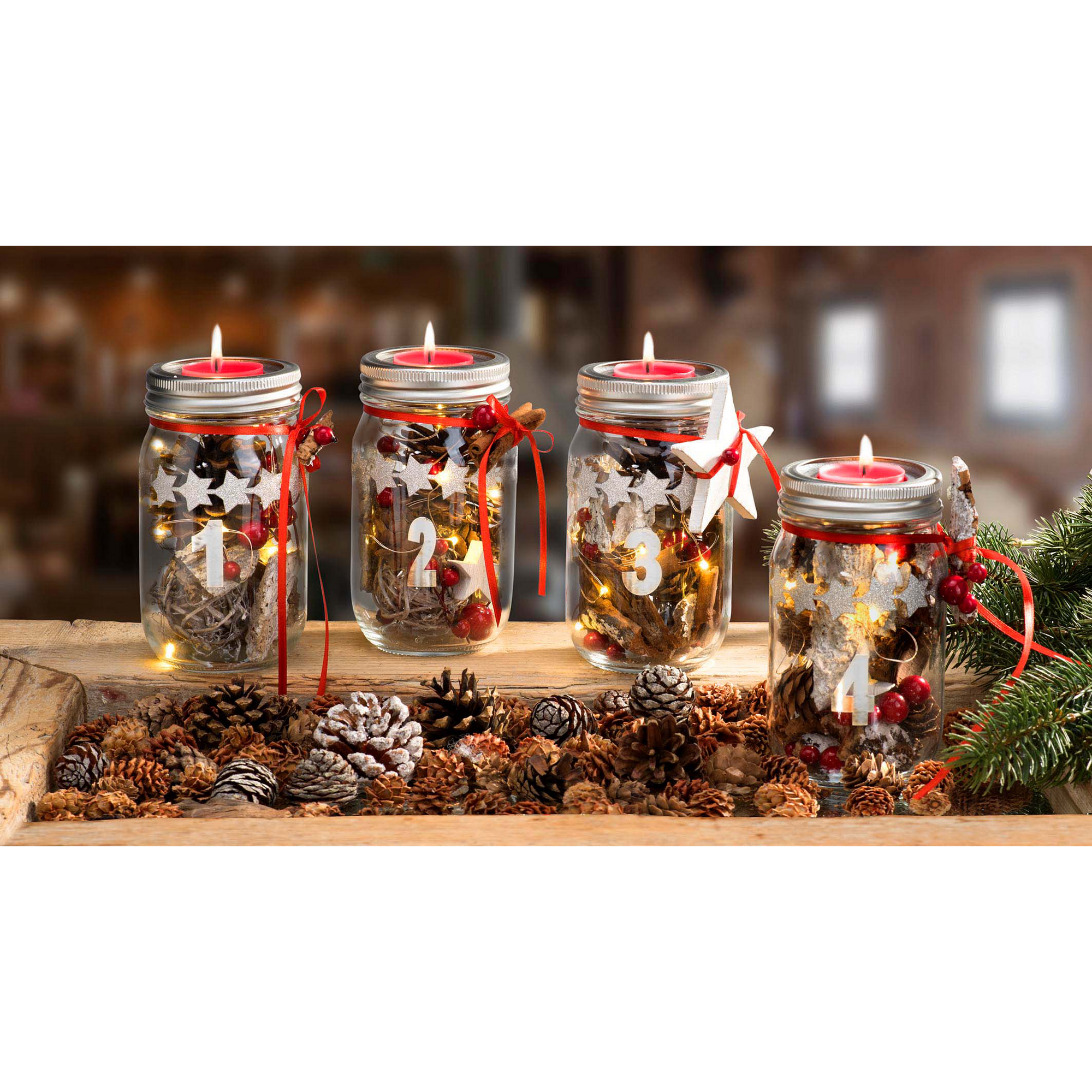 Kieferzapfen-Mix weiß 3-5 cm 150 g