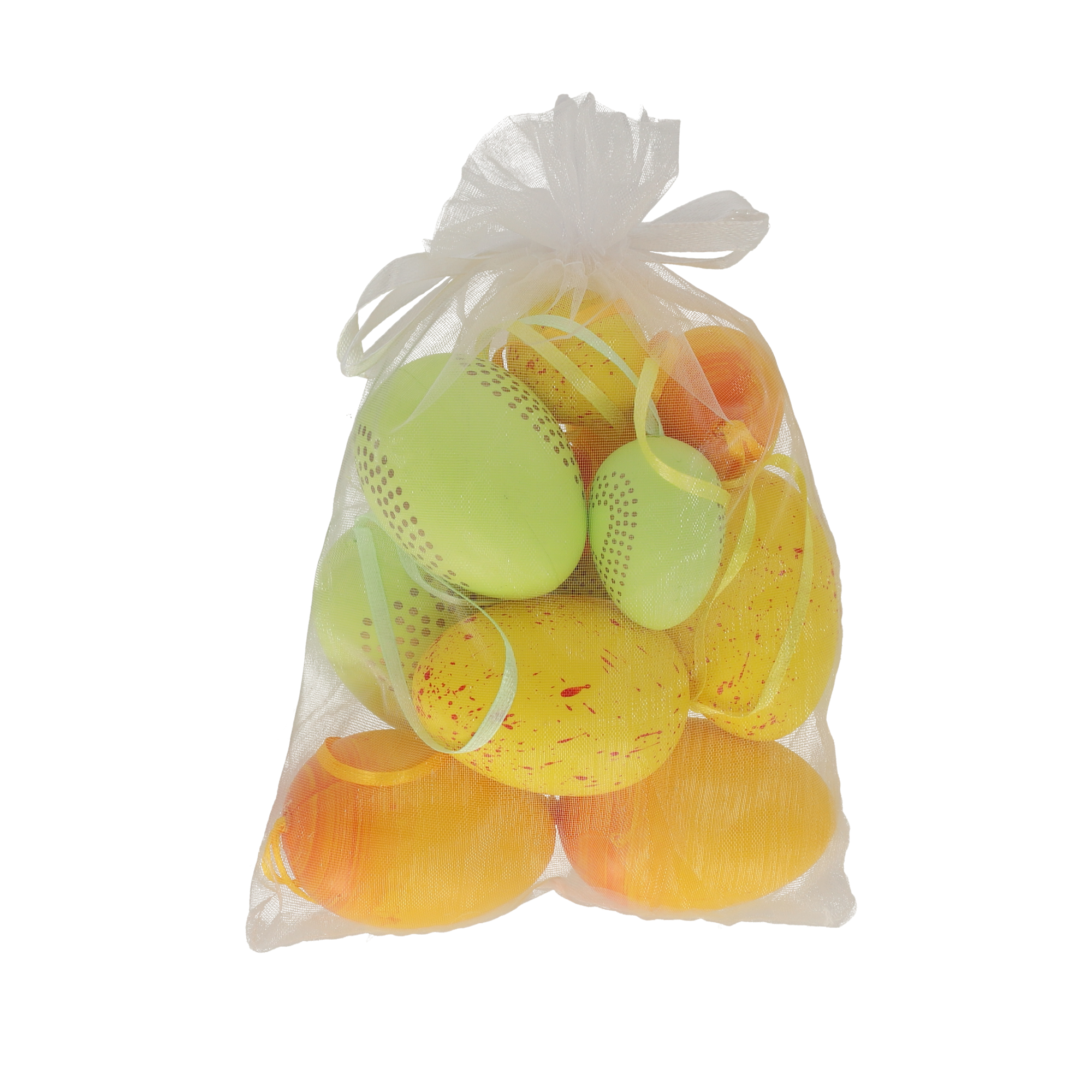 Deko-Ostereier Kunststoff grün/gelb 12 Stück