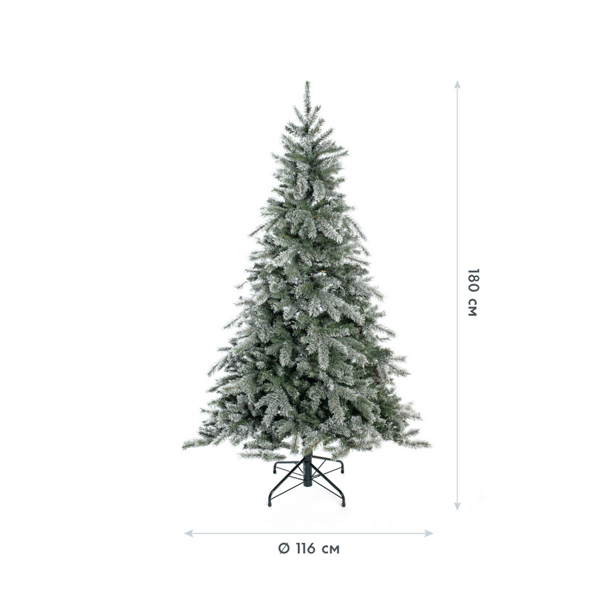 Künstlicher Weihnachtsbaum 'Frost Fichte' grün/frosted Ø 116 x 180 cm