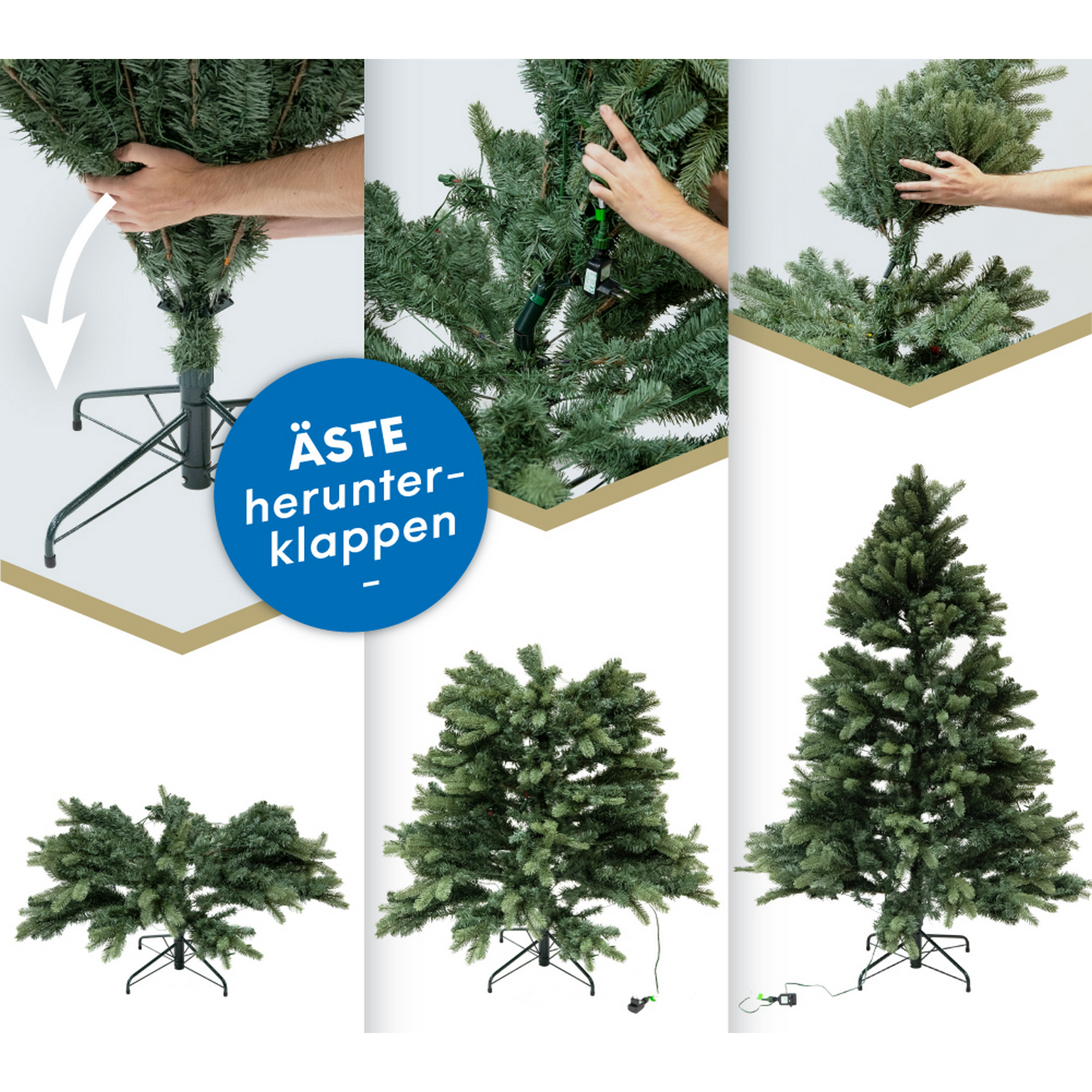 Künstlicher Weihnachtsbaum 'Frost Fichte' grün/frosted Ø 104 x 150 cm