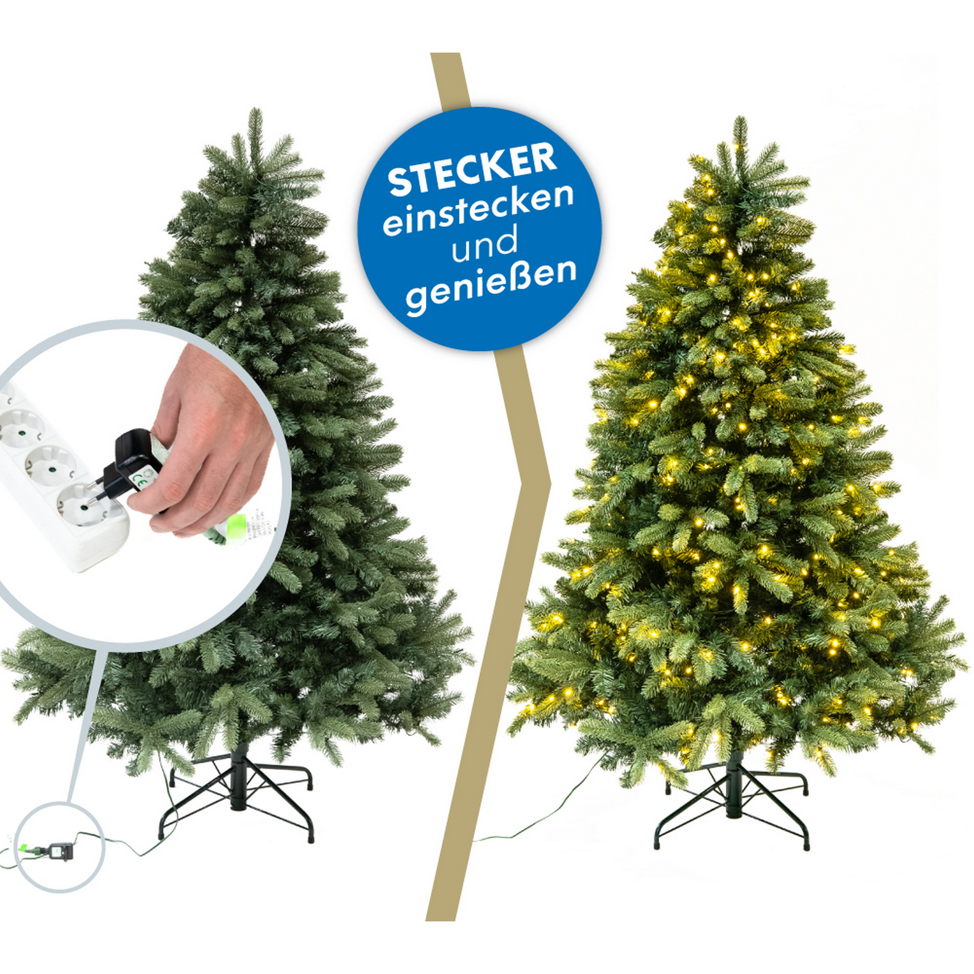 Künstlicher Weihnachtsbaum 'Frost Fichte' grün/frosted Ø 104 x 150 cm