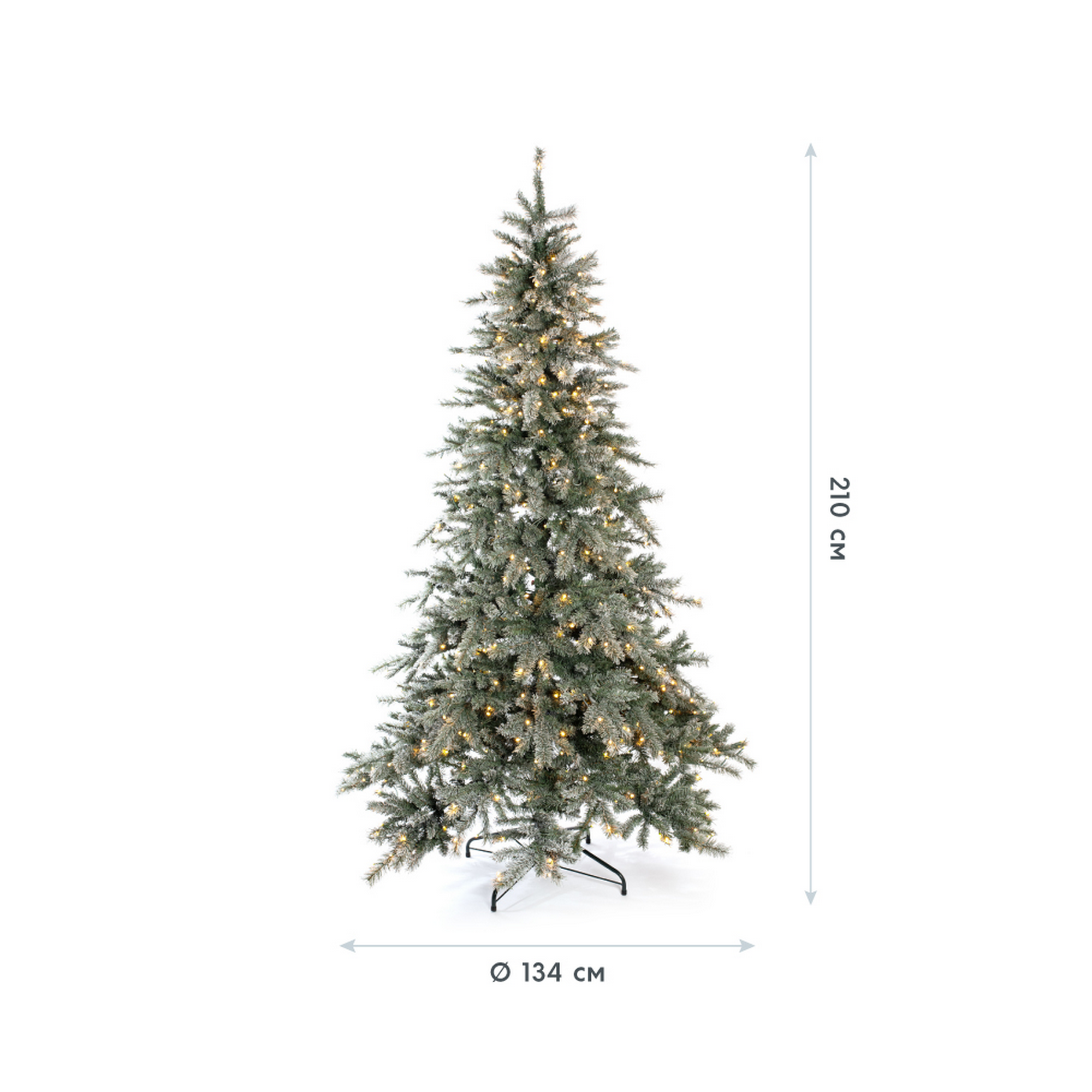 Künstlicher Weihnachtsbaum 'Frost Fichte' grün/frosted Ø 134 x 210 cm