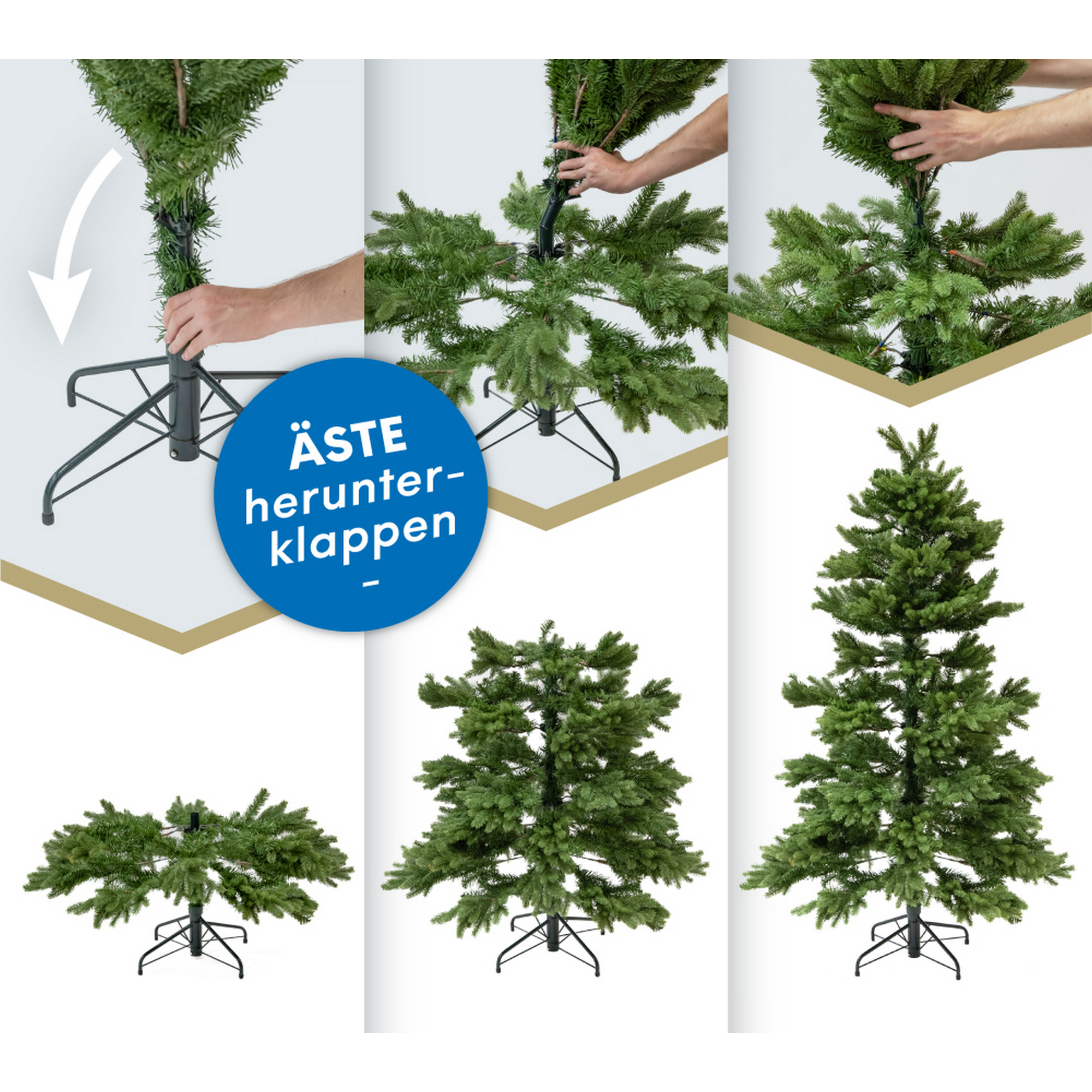 Künstlicher Weihnachtsbaum 'Vermont Fichte' grün Ø 129 x 180 cm + product picture