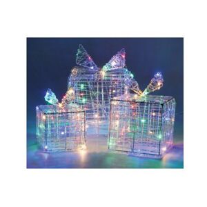 LED-Dekofigur Geschenk bunt 3 Stück
