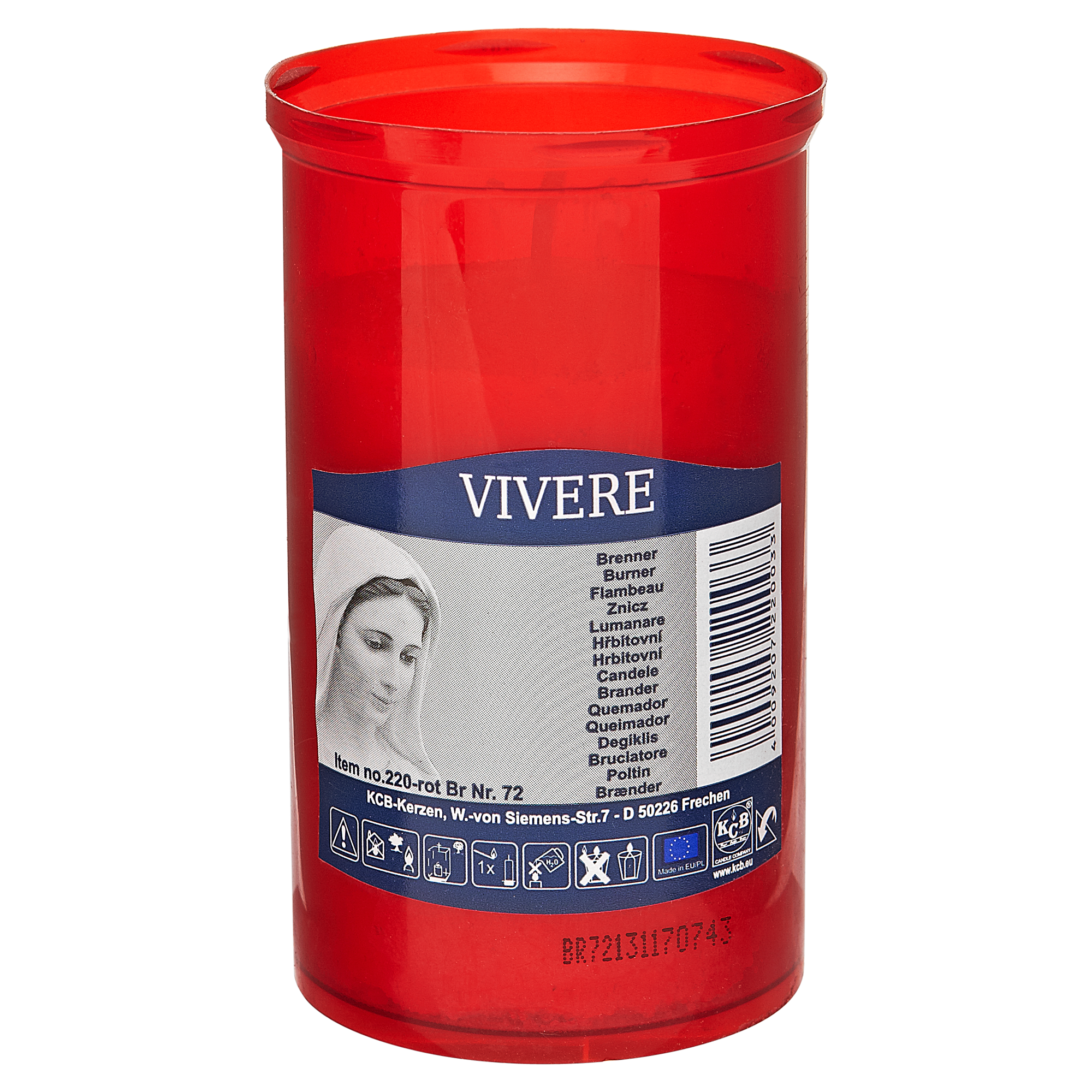 Grabkerze "Vivere" rot + product picture