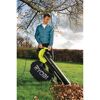 Person verwendet Laubsauger von Ryobi.