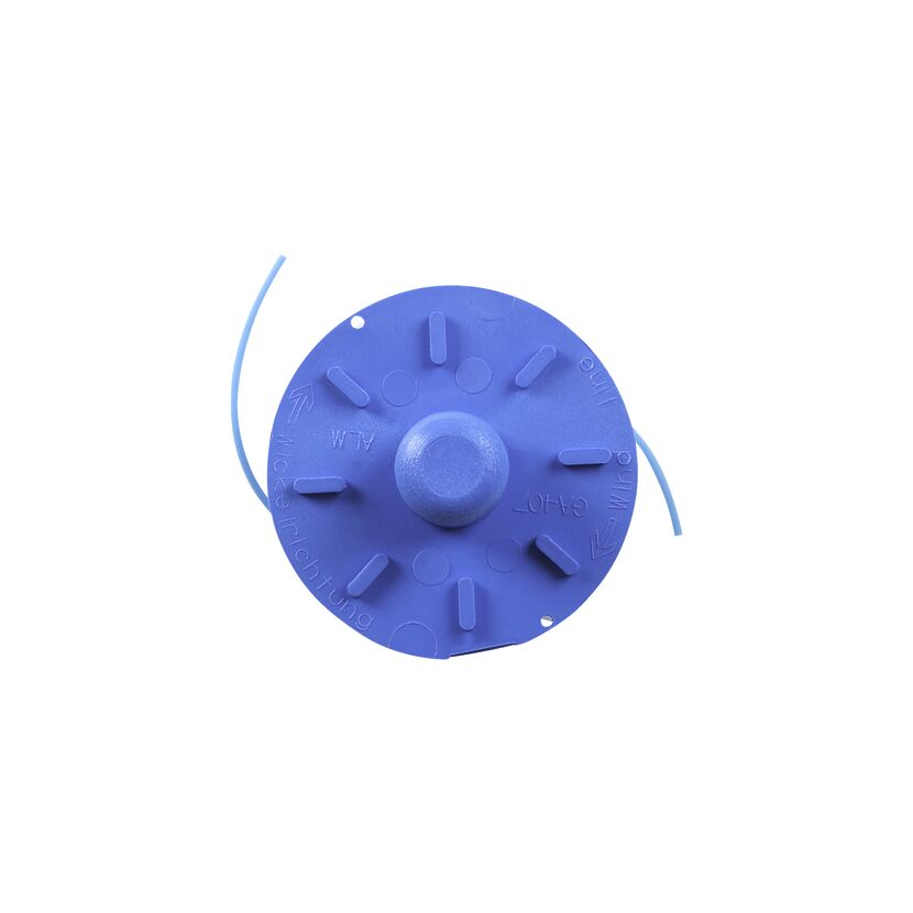 Blaue Fadenspule für Rasentrimmer