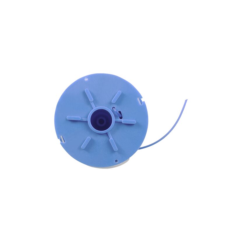 Blaue Fadenspule für Rasentrimmer