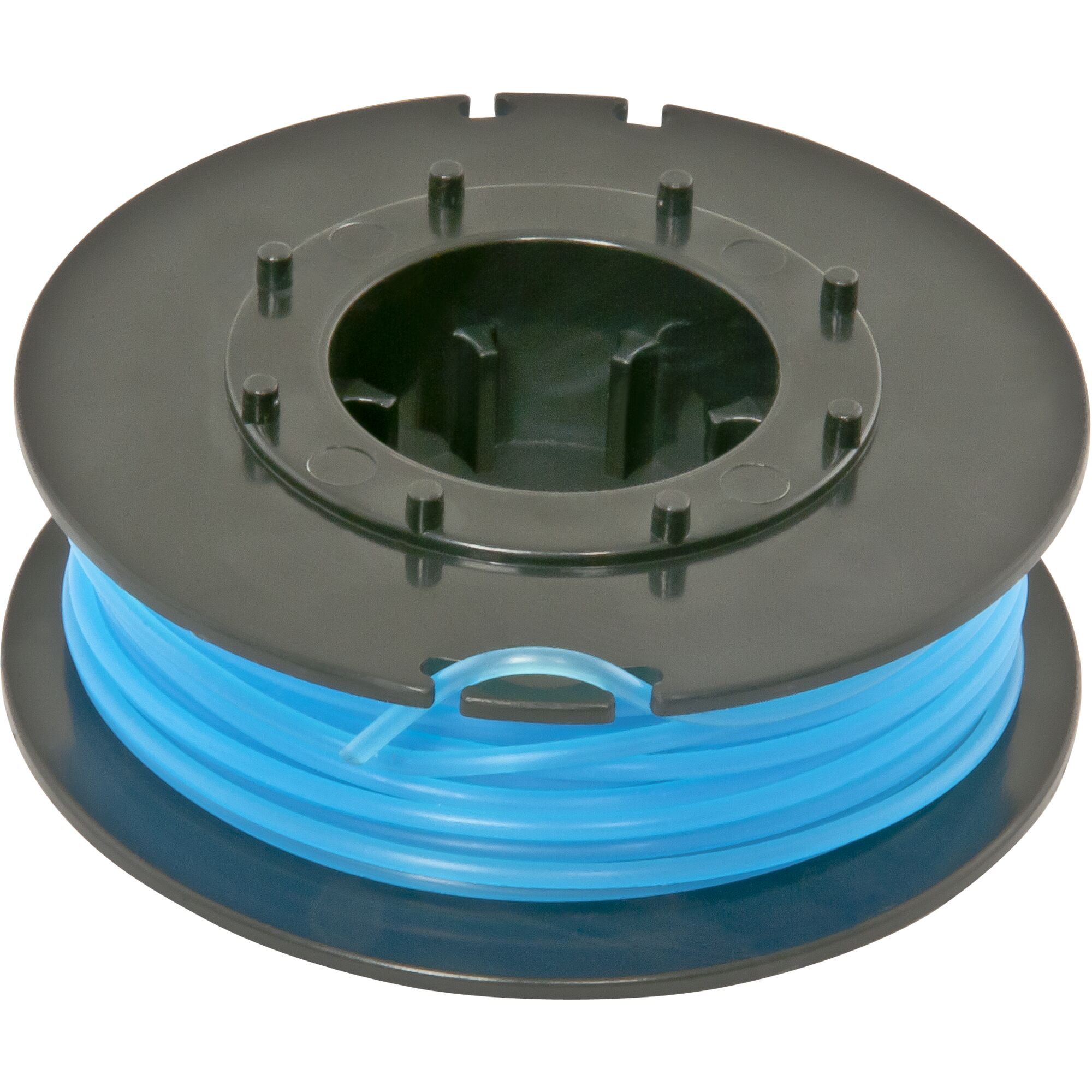 Fadenspule mit blauem Faden