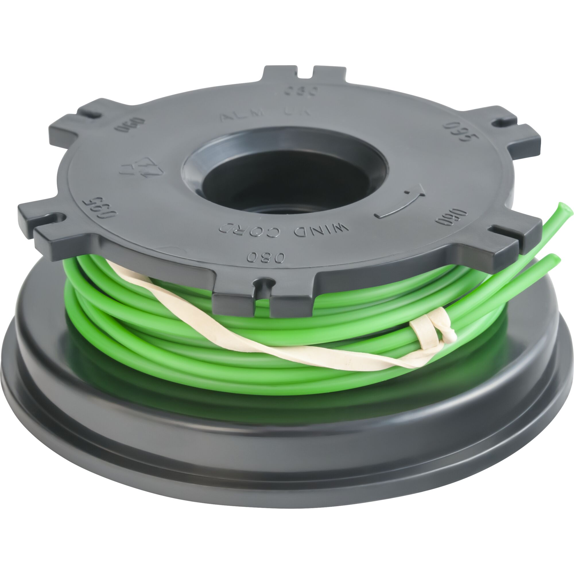 Fadenspule für Rasentrimmer mit grünem Faden