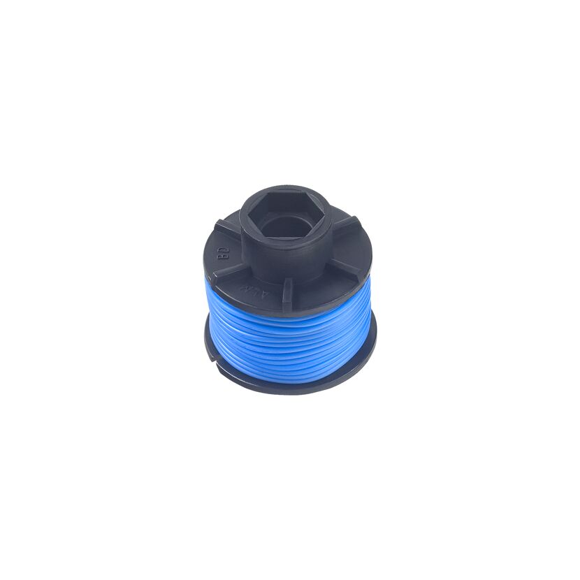 Blaue Fadenspule für Rasentrimmer