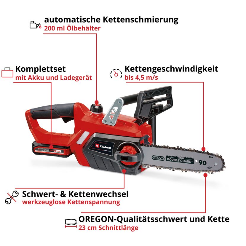 Einhell Akku-Kettensäge GE-LC 18/25 Li