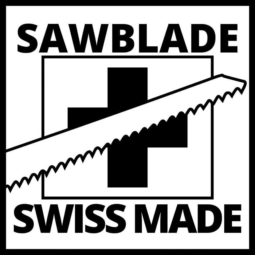 Sägeblatt mit Schweizerkreuz und Swiss Made Schriftzug