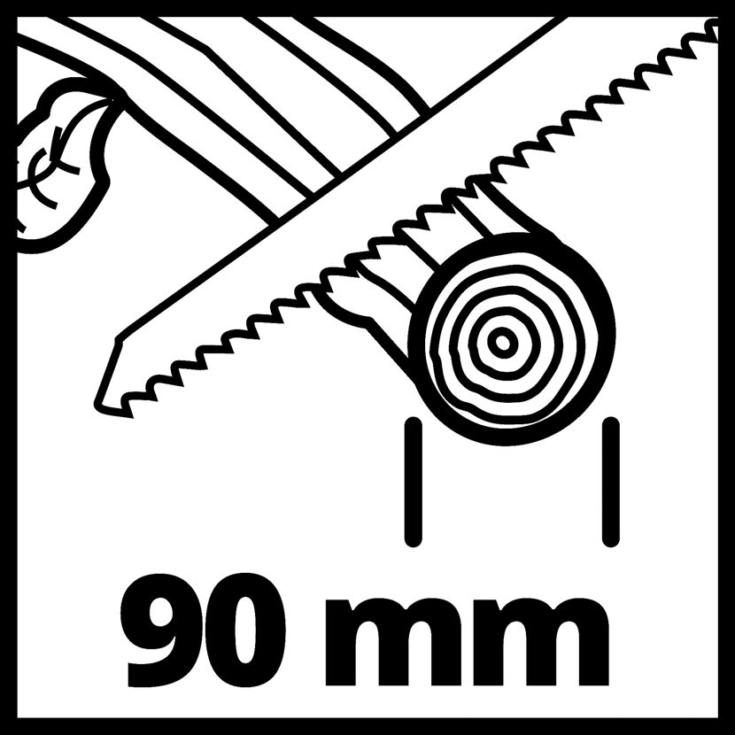 Astsäge sägt Ast mit 90 mm Durchmesser