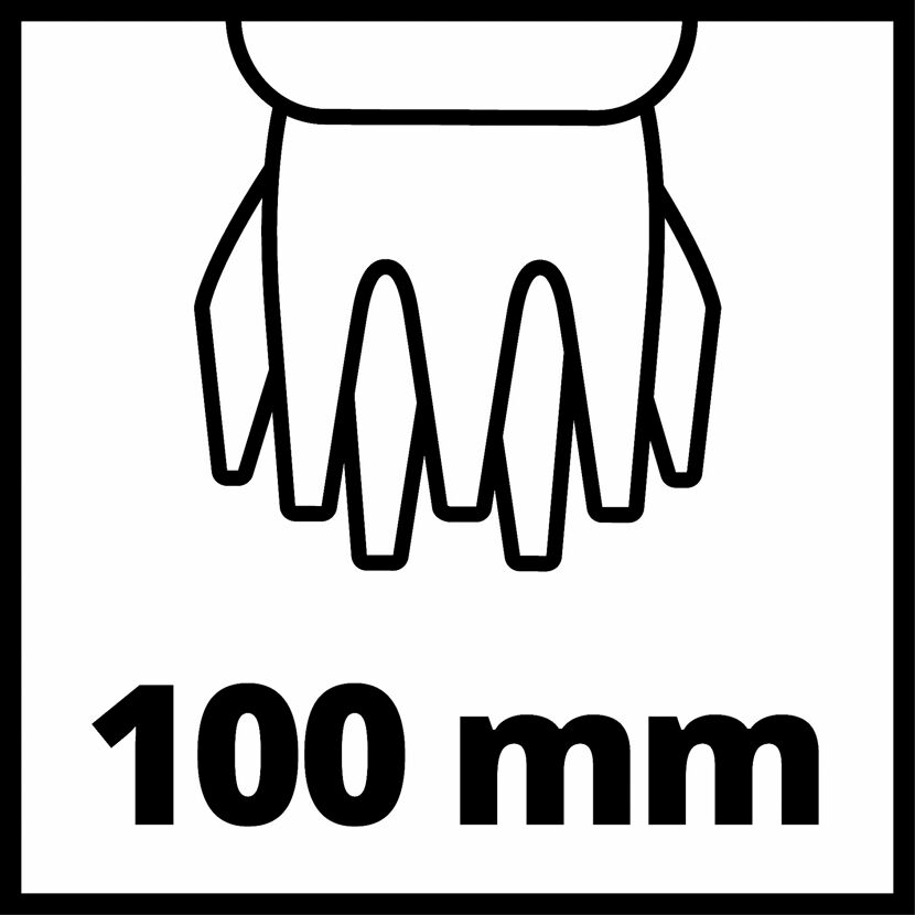 Darstellung des Trimmers mit 100 mm Schnittbreite