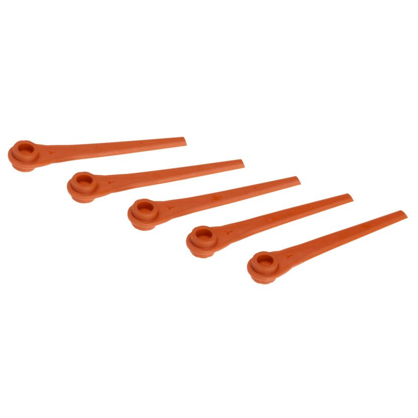 Fünf orangefarbene Kunststoffmesser für Akku-Trimmer SmallCut Li 23R