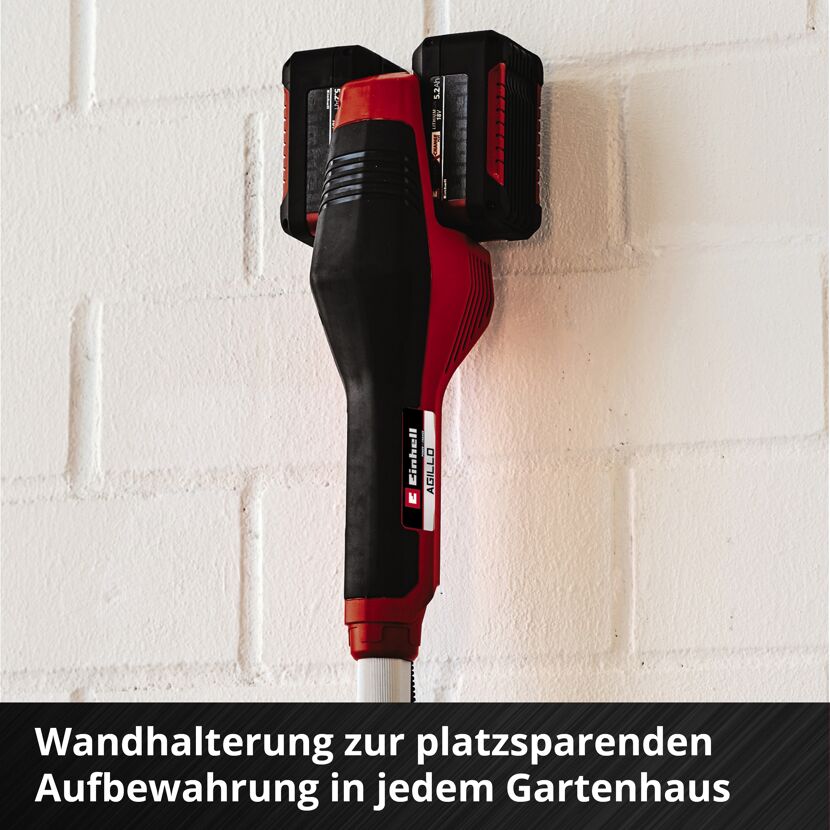 Einhell Akku-Sense AGILLO an Wandhalterung