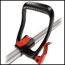 Schwarzer Handgriff mit orangem Knopf und Schalter