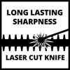 Lasergeschnittenes Messer mit langer Schärfe