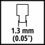 Kettengliedstärke: 1,3 mm (0,05")