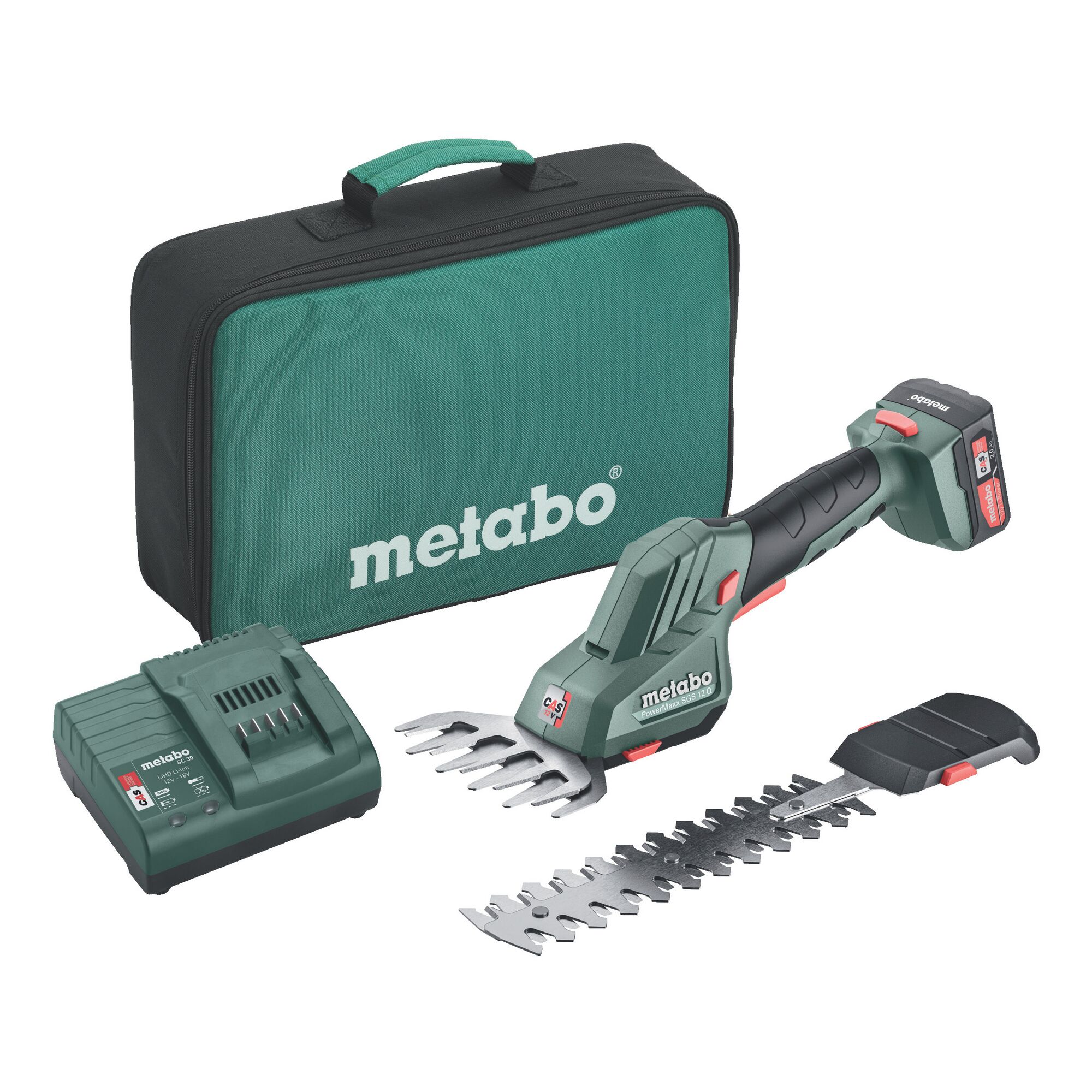 Metabo Akku-Grasschere, Ladegerät und Tasche