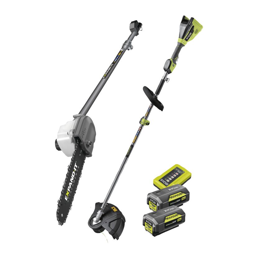 RYOBI Akku-Trimmer, Motorsense und Heckenschere mit Akkus