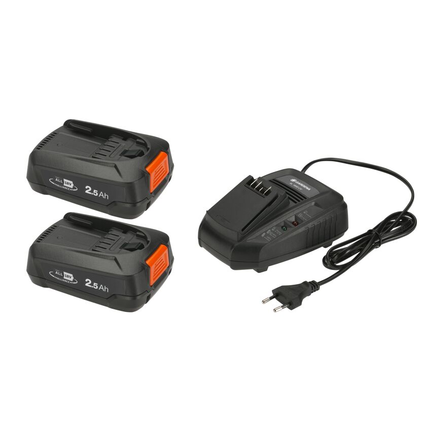 GARDENA 2,5 Ah & AL 1830 CV Starter-Kit 18V