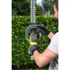 Person mit RYOBI Akku-Heckenschere