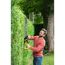 Person schneidet Hecke mit Akku-Heckenschere