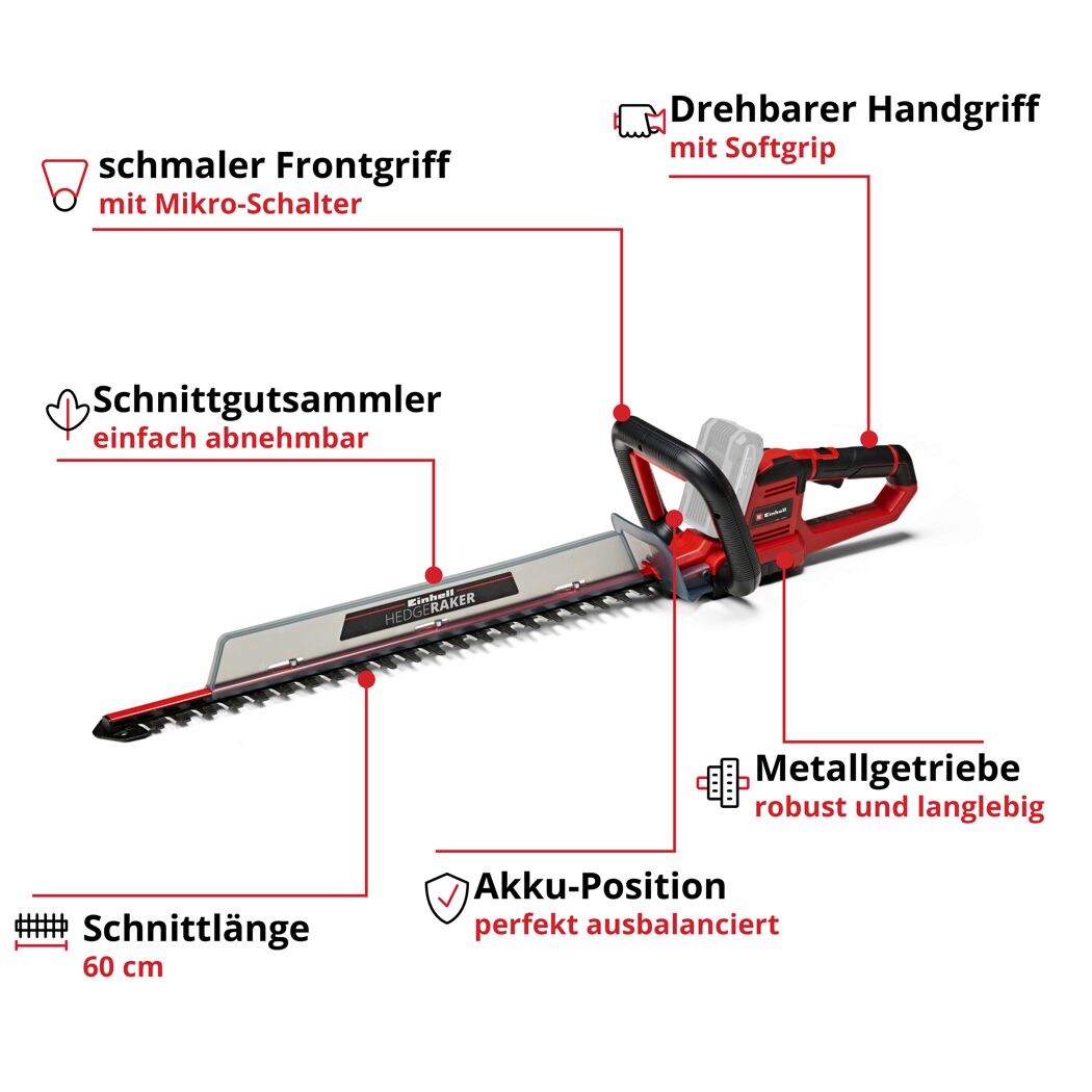 Akku-Heckenschere 'GE-CH 18/60 Li-Solo' 60 cm 18 V ohne Akku
