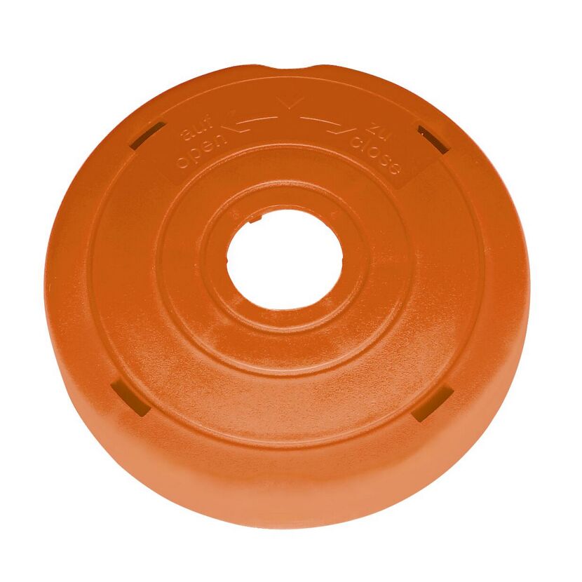 Orangefarbener Spulendeckel