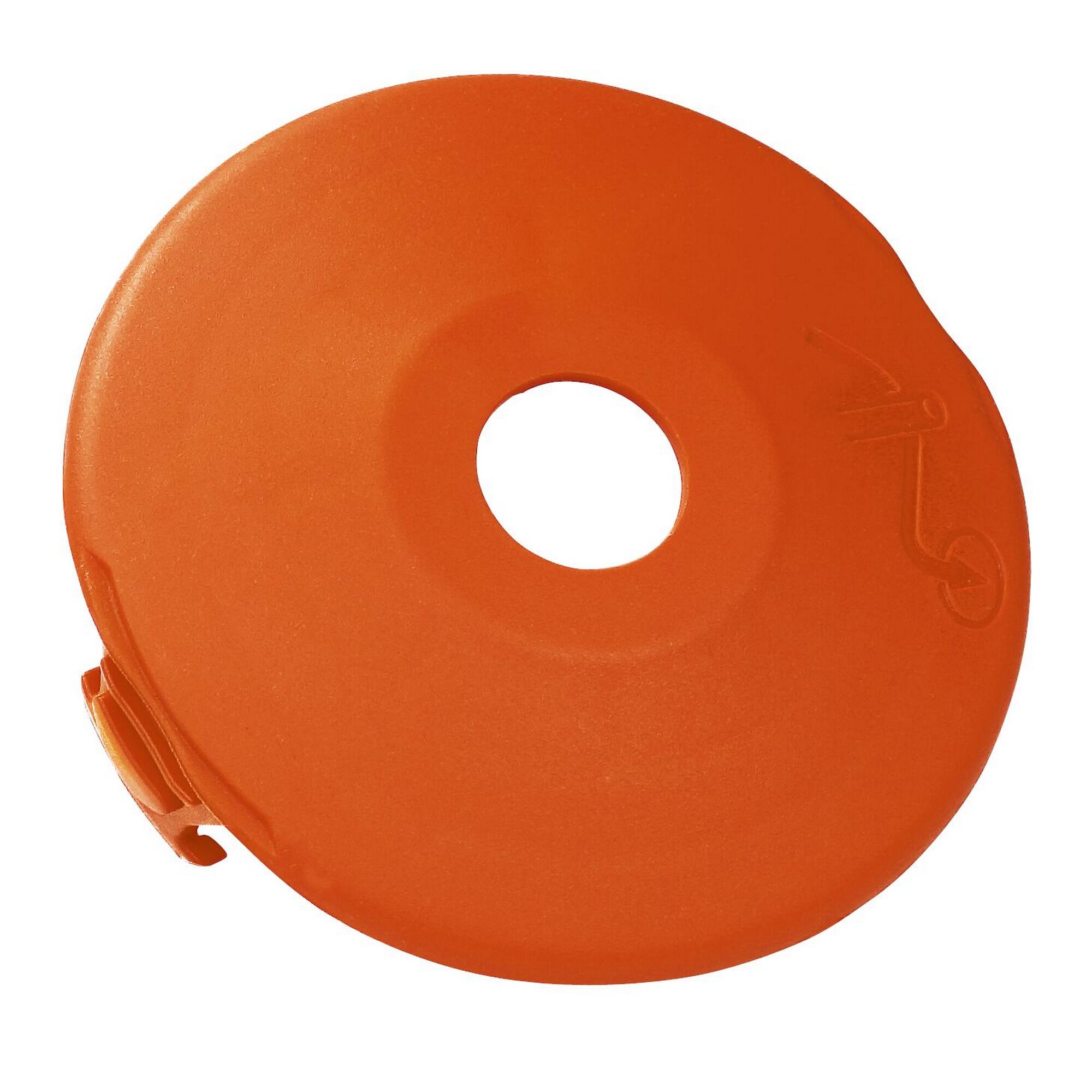 Oranger Spulendeckel