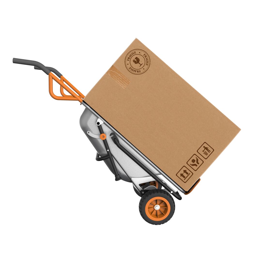 Schubkarre mit Paket