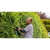 Person schneidet Hecke mit Bosch Akku-Heckenschere