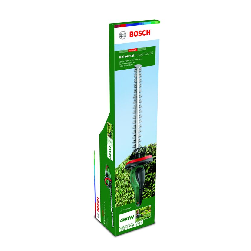 Bosch UniversalHedgeCut 50 Heckenschere in Verpackung