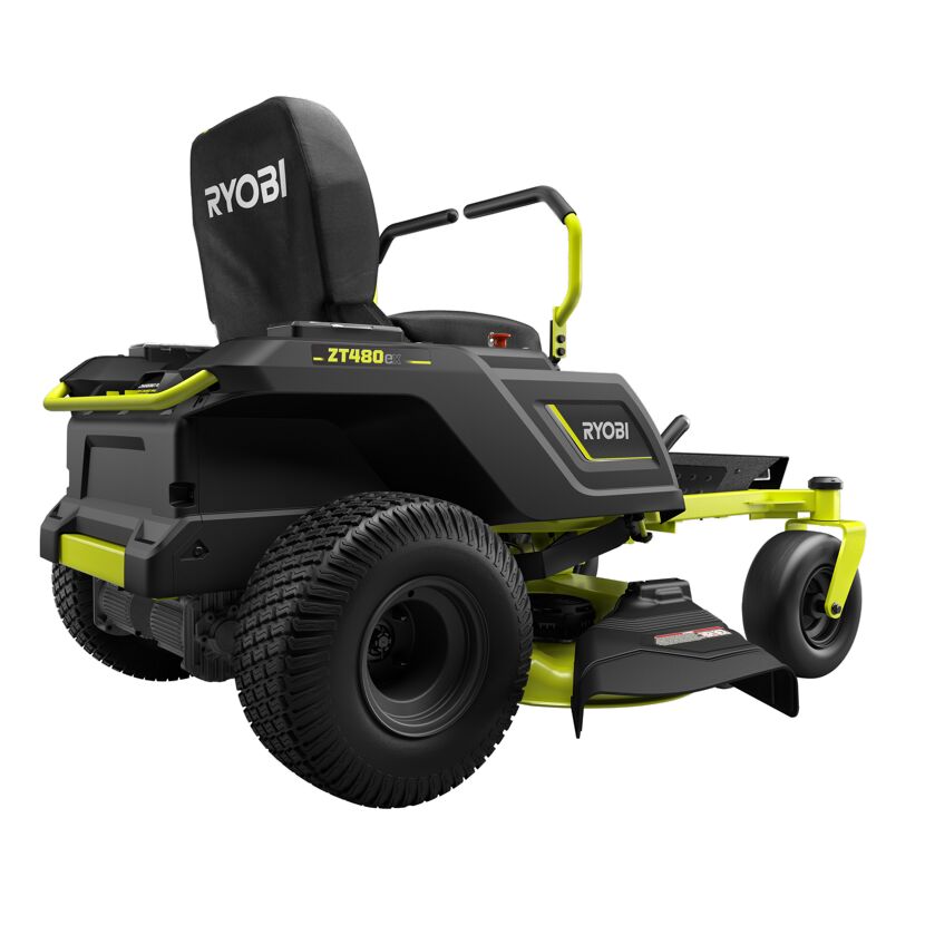RYOBI Akku-Aufsitzrasenmäher ZTR480EX von hinten